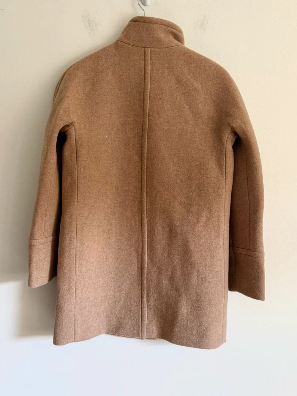NWT J Crew Women's Button-Neck Wool blend Cocoon Camel Tan City Coat size 4